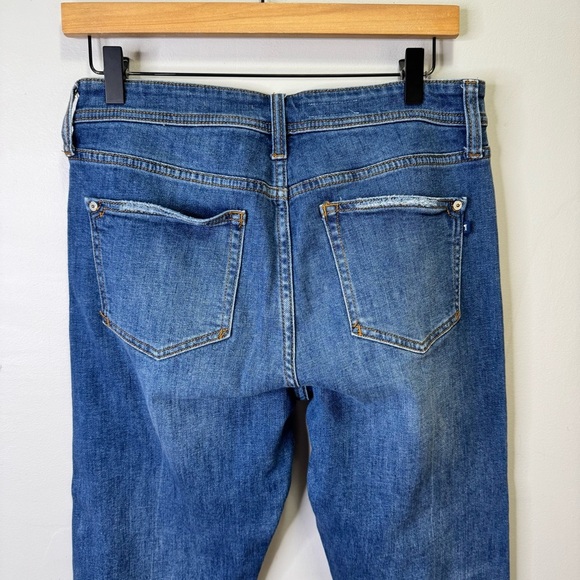 Anthropologie Pilcro Slim Boyfriend Crop Jeans Embroidered Side Stripe Size 28 - Picture 11 of 16